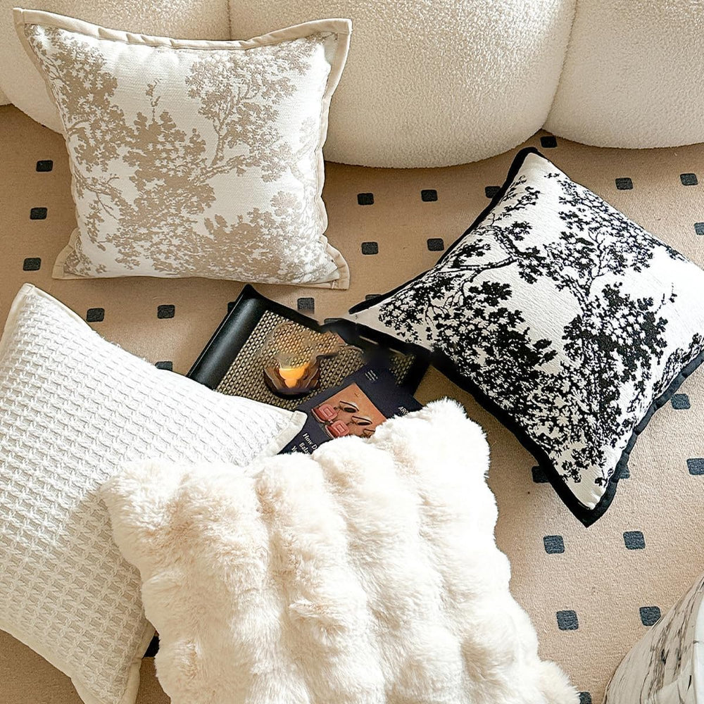 Croker Horse 20x20'' inches Throw Pillow Cushion Covers - White Beige...