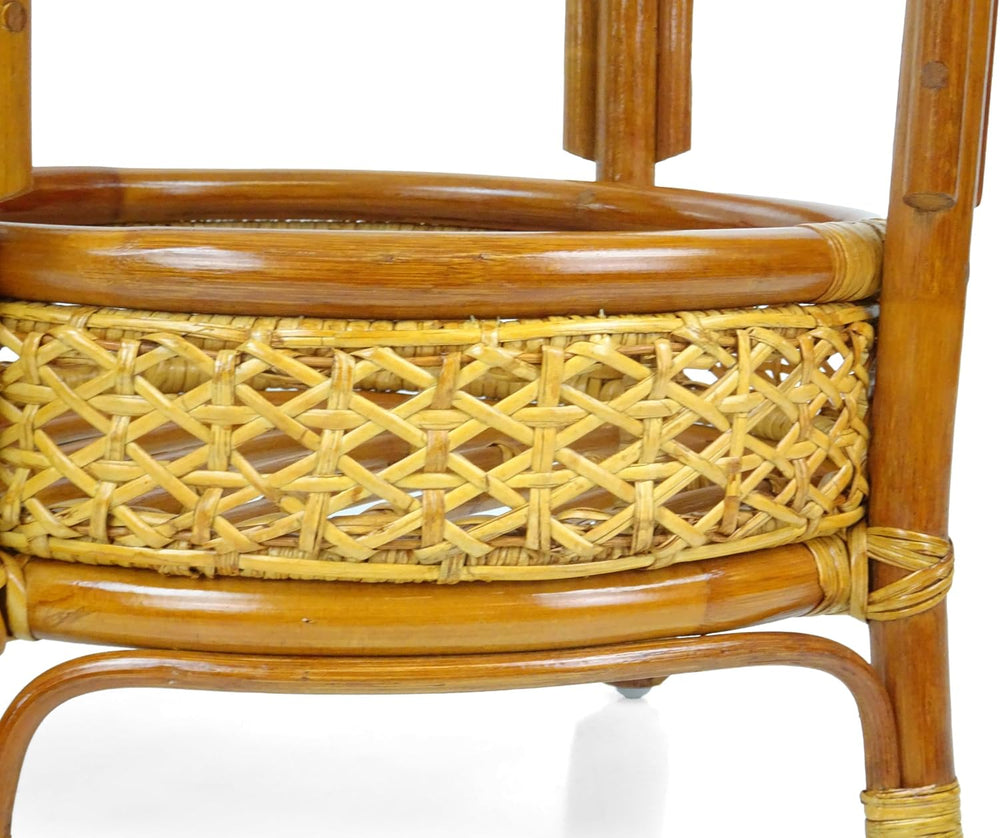 Malibu Living Set of 2 Chairs Natural Rattan Wicker Handmade with Light Brown...
