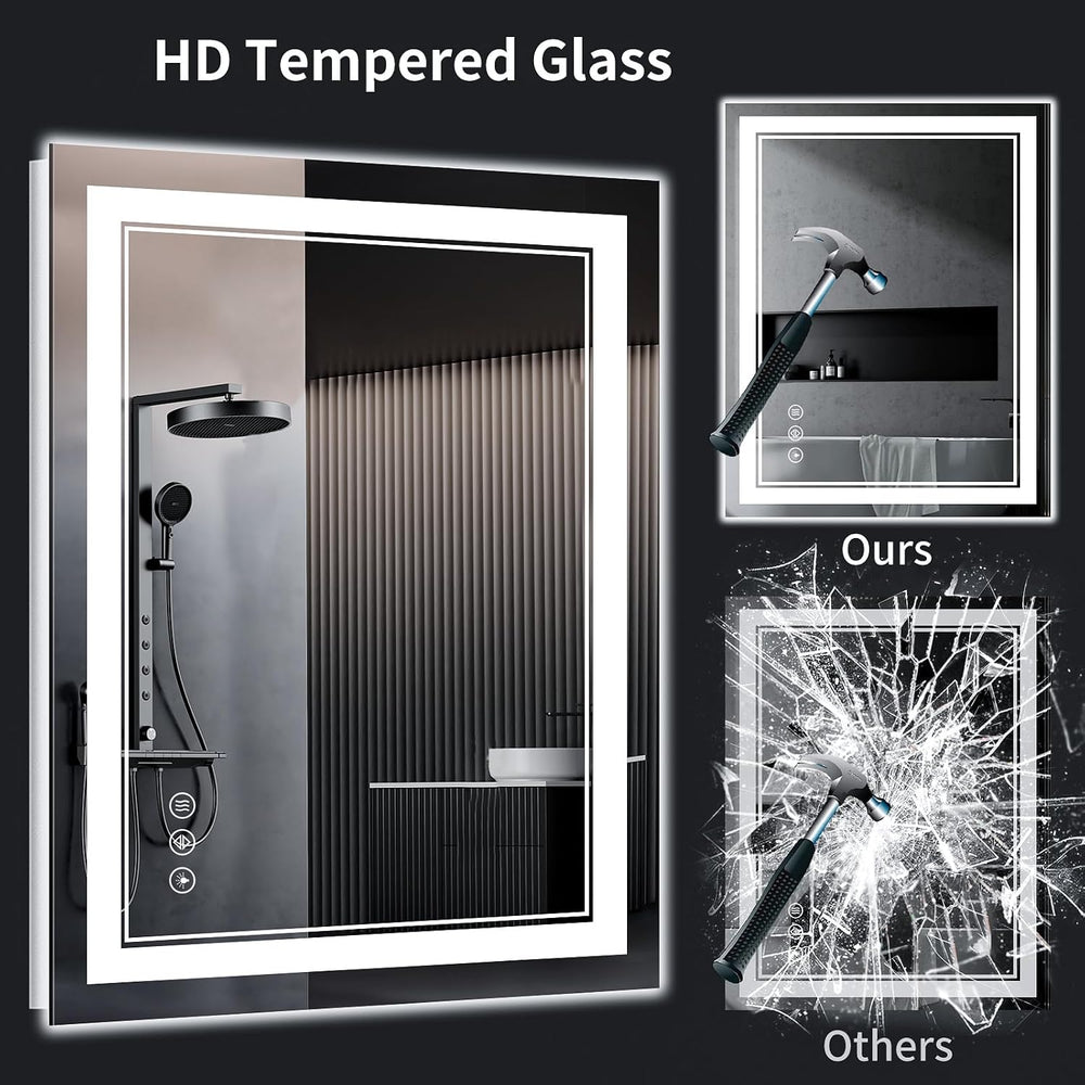 30"x22" LED Bathroom Mirror with Lights,Anti-Fog,3 Color Modes