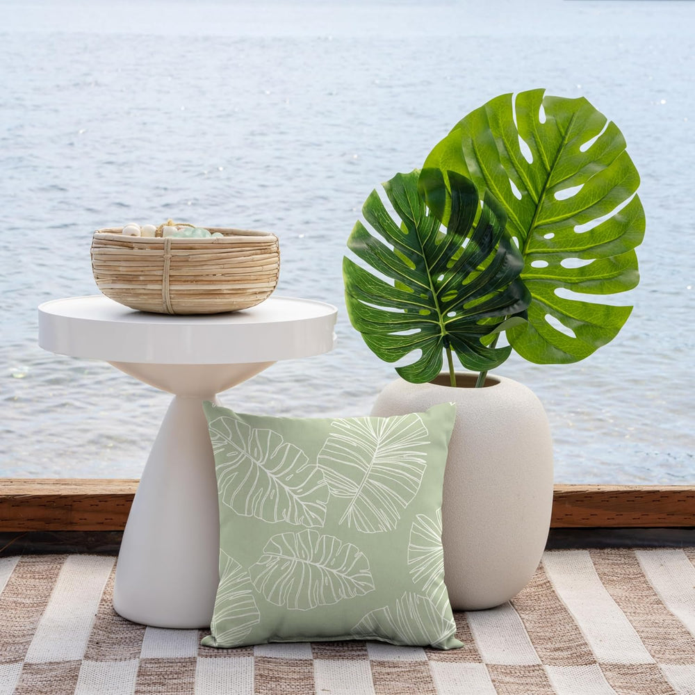 Arden Outdoor Toss Pillow, 2-Pack, 16x16, Coastal Green Leaf