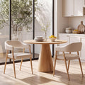 HNY Modern Dining Chairs with Arms Set of 2, Cream Linen Upholstered Chairs