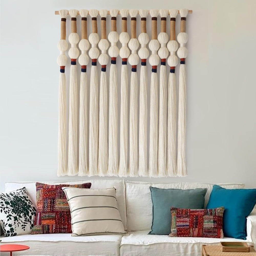 Macrame Wall Hanging Boho Wall Art Handmade Spherical Knot 27" W x 33&qu...