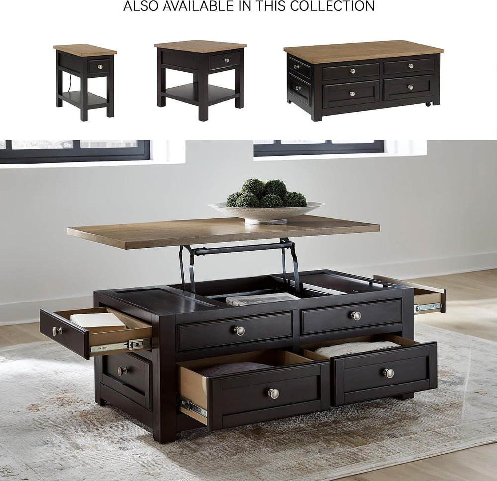 Signature Design by Ashley Drazmine Casual Lift-Top Coffee Table with 4 Drawe...
