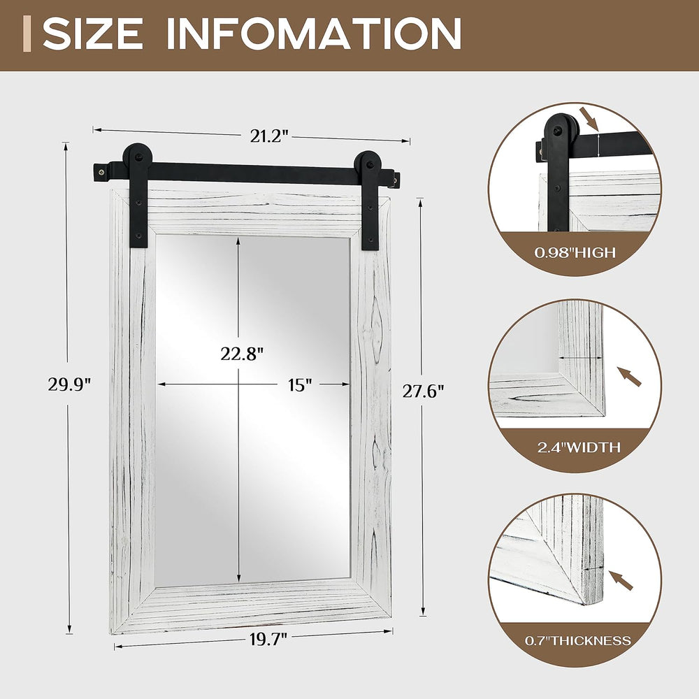 COGOOD Farmhouse Bathroom Mirrors for Over Sink - 30 x 22 White