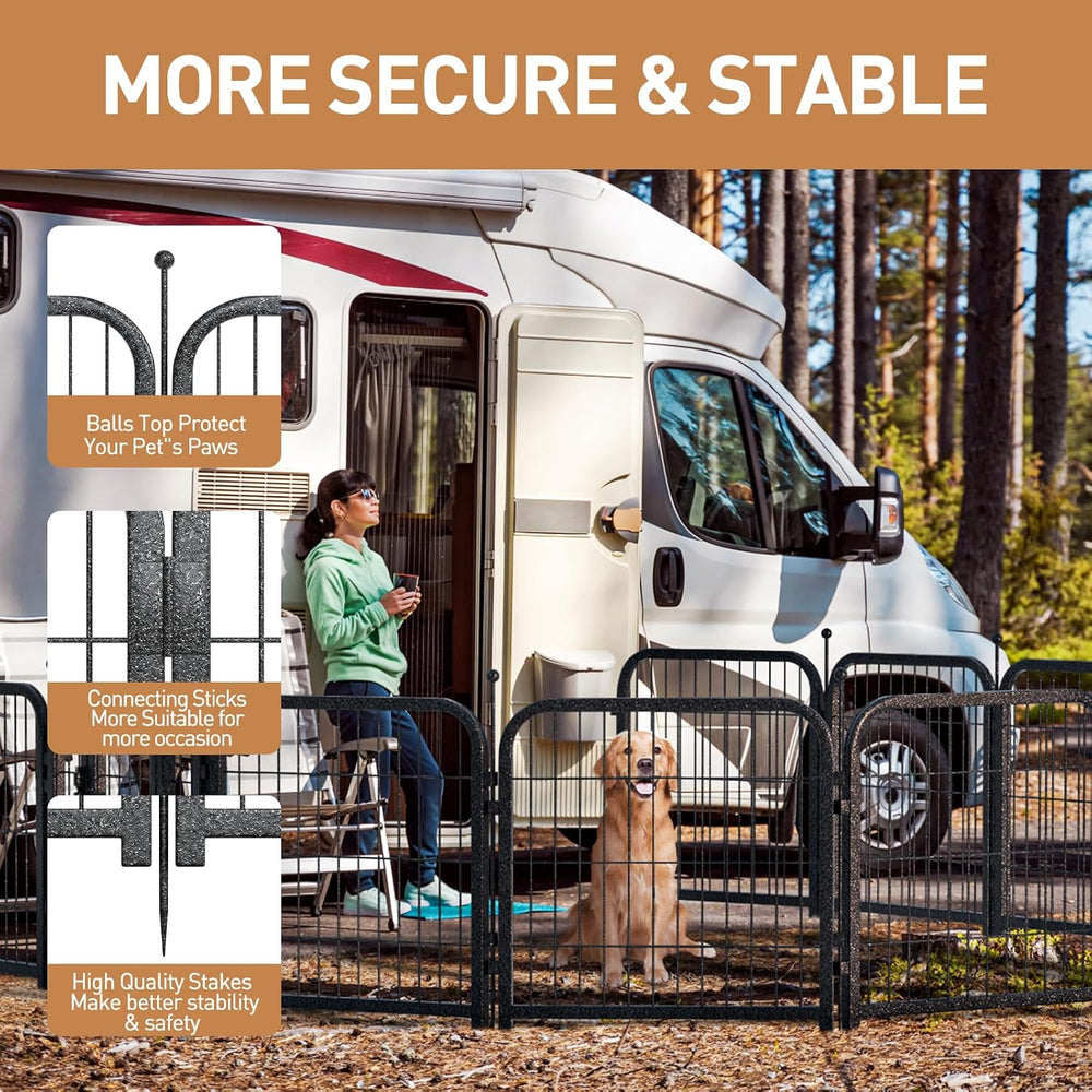 Metal Dog Playpen 40in H 32 Panels Heavy Duty Dog Fence