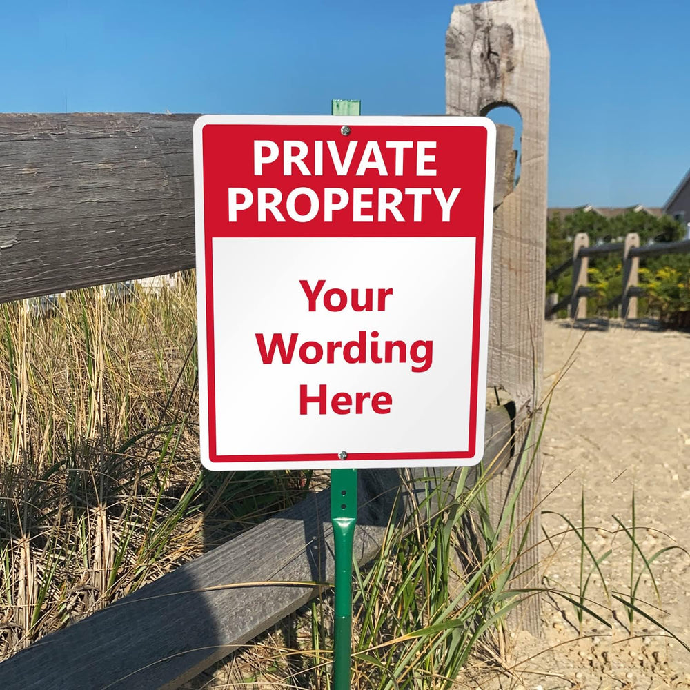 SmartSign 12 x 10 inch Custom “Private Property” Yard Sign & Stake Kit - ...