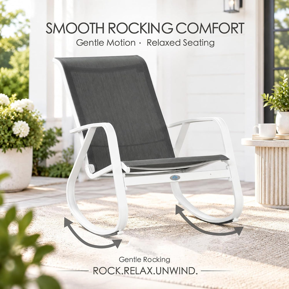 Kozyard Outdoor Rocking Chair, Powder-Coated Aluminum Frame