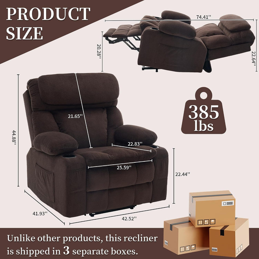 Oversized Dual Motor Power Lift Recliner for Elderly