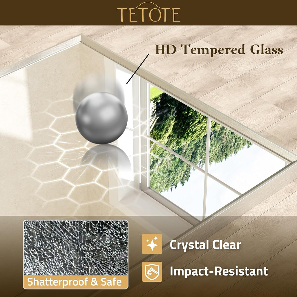 TETOTE Brushed Nickel Bathroom Mirror 24" x 30" Rectangle Beveled Frame Bathroom Vanity Mirror for Over Sink Brushed Nickel, Tempered Glass, Stronger Frame, Modern Farmhouse Bedroom, Entryway