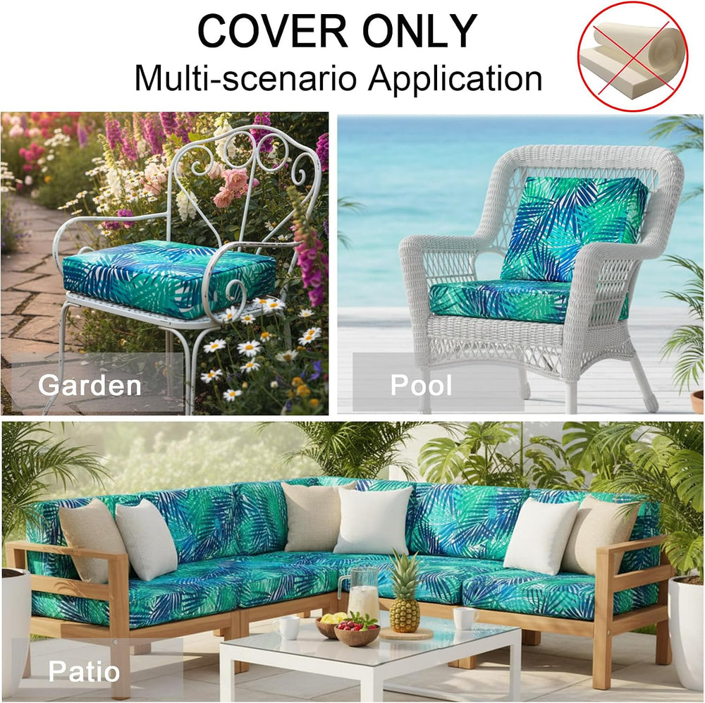 NettyPro Patio Chair Seat Cushion Covers Set 4, Waterproof Outdoor Furniture ...
