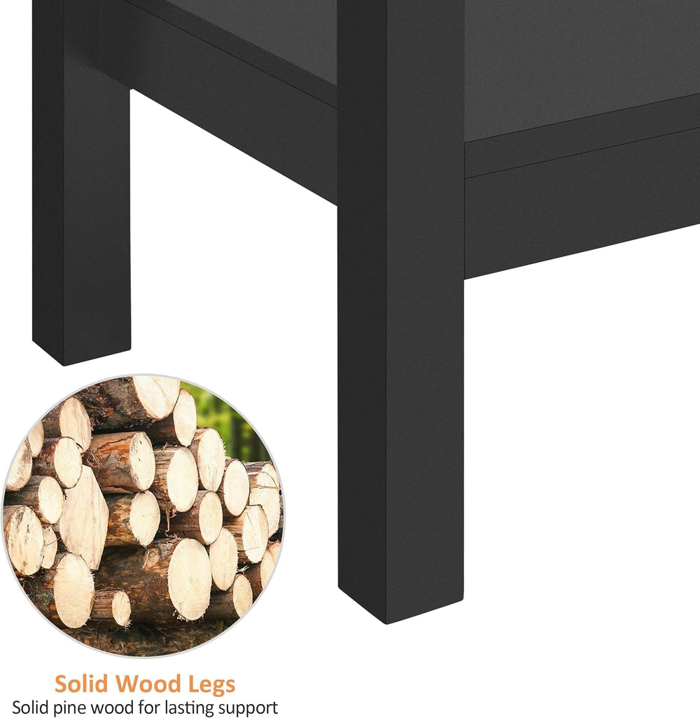 Yaheetech Black Console Table with 4 Drawers and Storage Shelf for Entryway