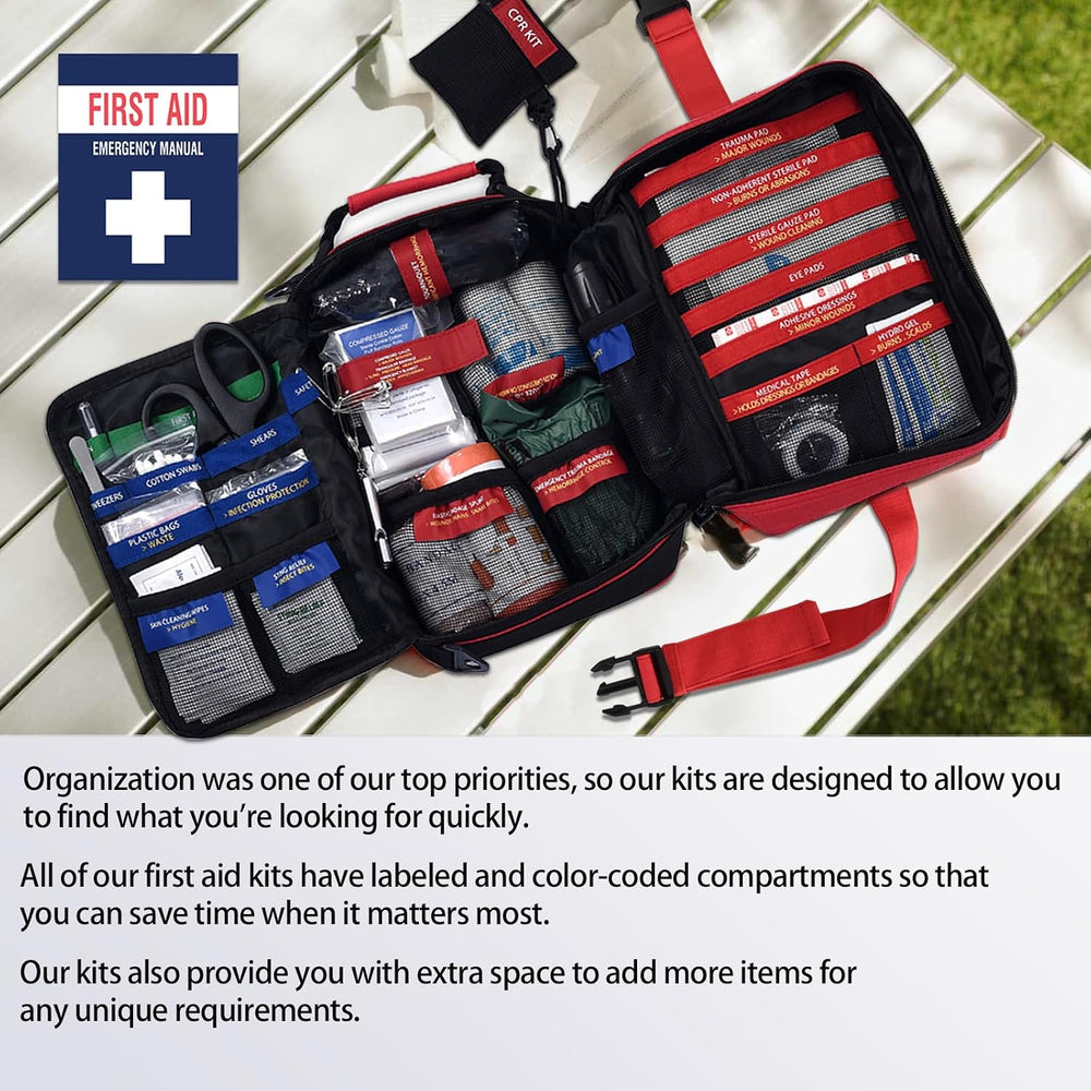 Advanced First Aid Kit, Comprehensive Trauma First Aid Kits with Labelled Com...