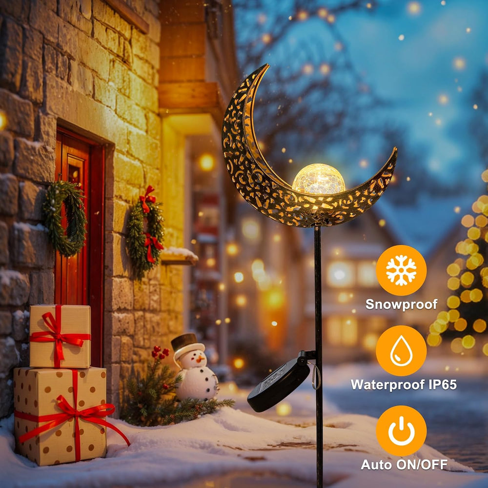 2Pack Moon Garden Gifts Solar Lights Outdoor Stakes Waterproof, Gifts for Mom...