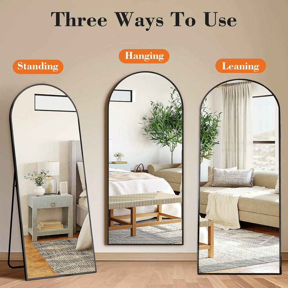 DUMOS 63"x20" Arched Full Length Floor Mirror, Full Body Mirror wit...
