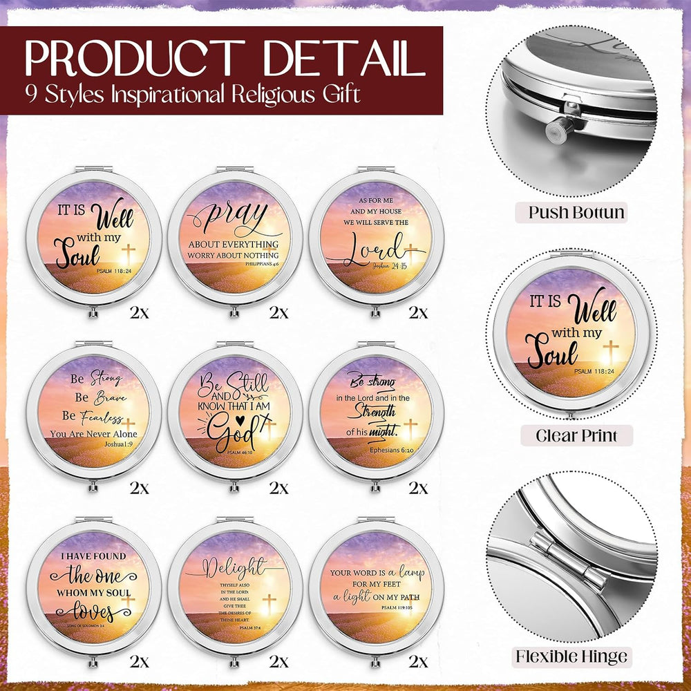 RattanView 18 Pcs Christian Gifts Mirror for Women Bulk