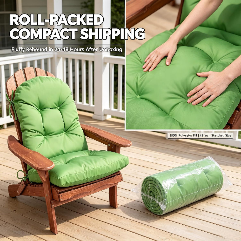 QILLOWAY Outdoor High Back Chair Cushion for Adirondack, All Weather Rocking ...