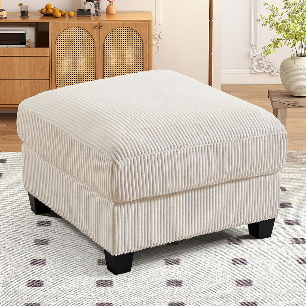HAOMARKETS Corduroy Sofa Set, Upholstered Ottoman Footrest, Modern Living Roo...