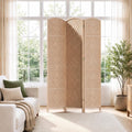 TEAKMAMA Room Divider,Folding Privacy Screen,3 Panel Wall Divider,Natural