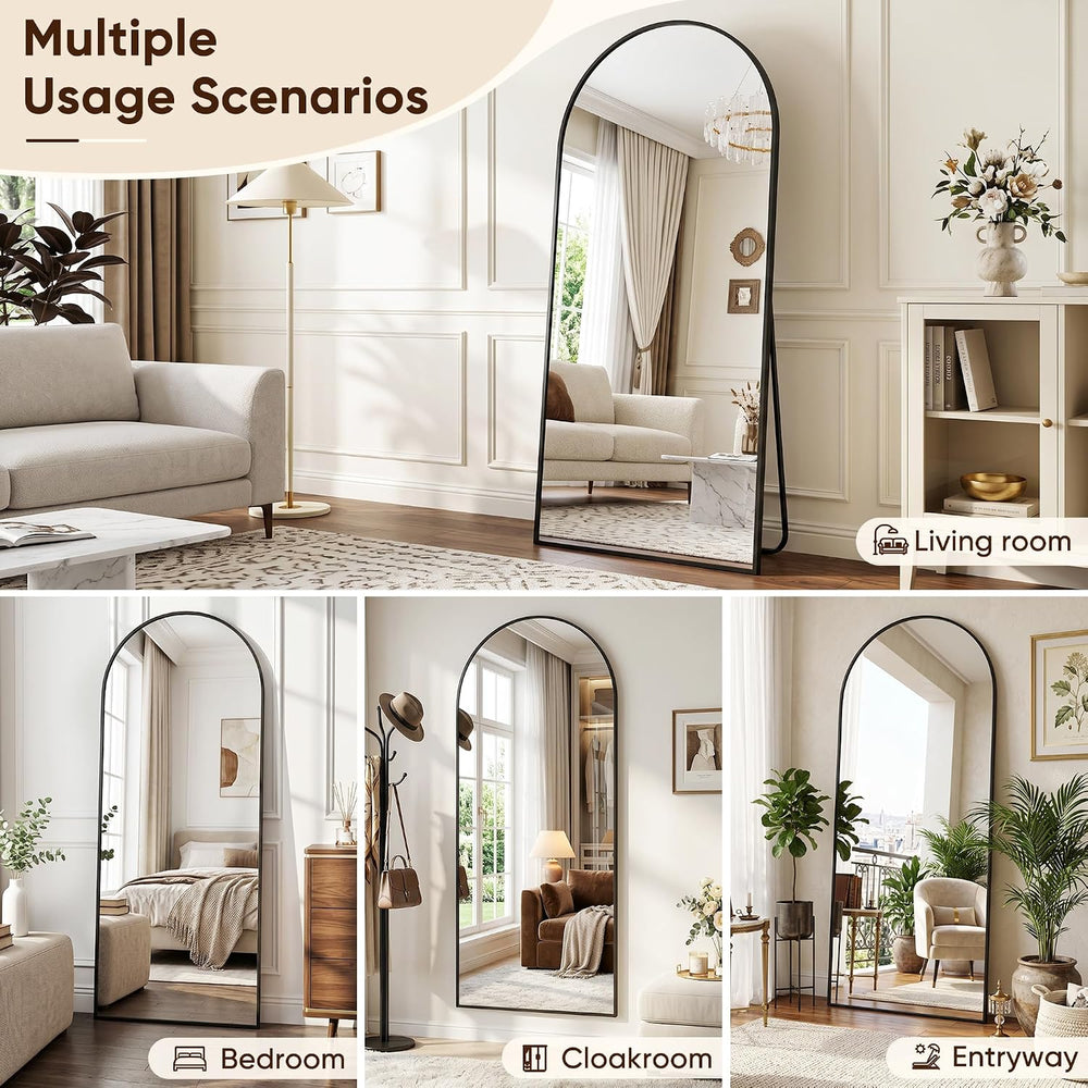 Antok 58"x20" Arched Full Length Mirror with Stand, Floor Mirror, B...