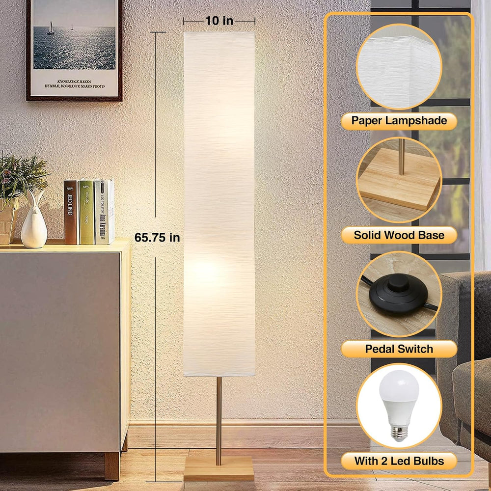 Floor Lamp for Living Room, Standing Lamp for Bedroom Column Tall Lamp