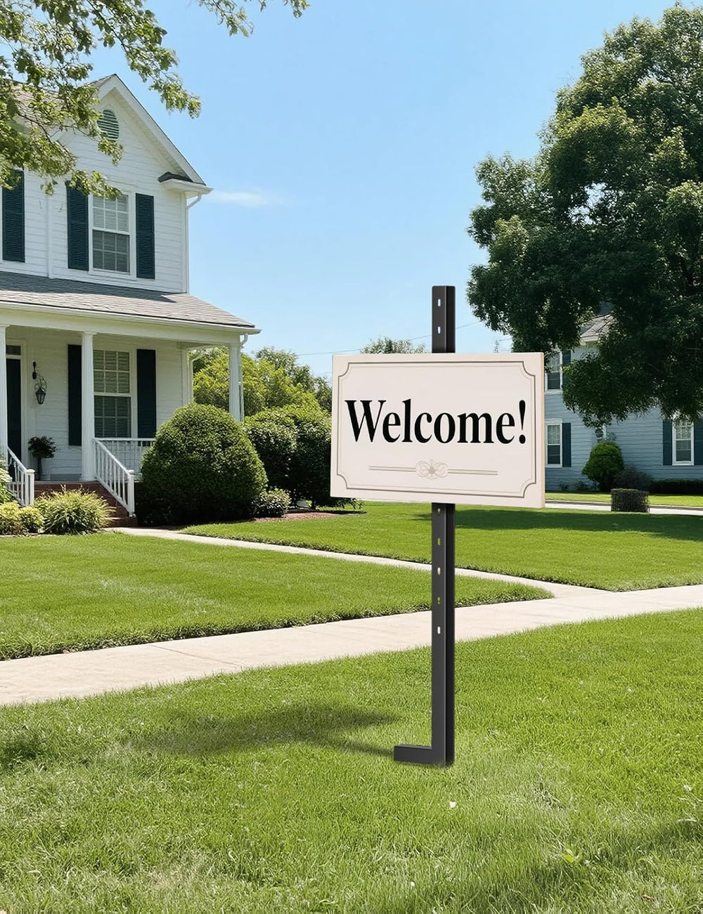 2 Pcs T-Bar Yard Sign Stakes, 46 Inches Heavy Duty Metal Stake Yard Sign Hold...