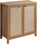 SICOTAS Sideboard Buffet Cabinet with Large Storage, Rattan Boho Credenza