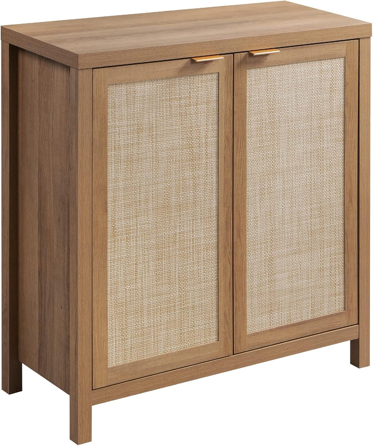 SICOTAS Sideboard Buffet Cabinet with Large Storage, Rattan Boho Credenza