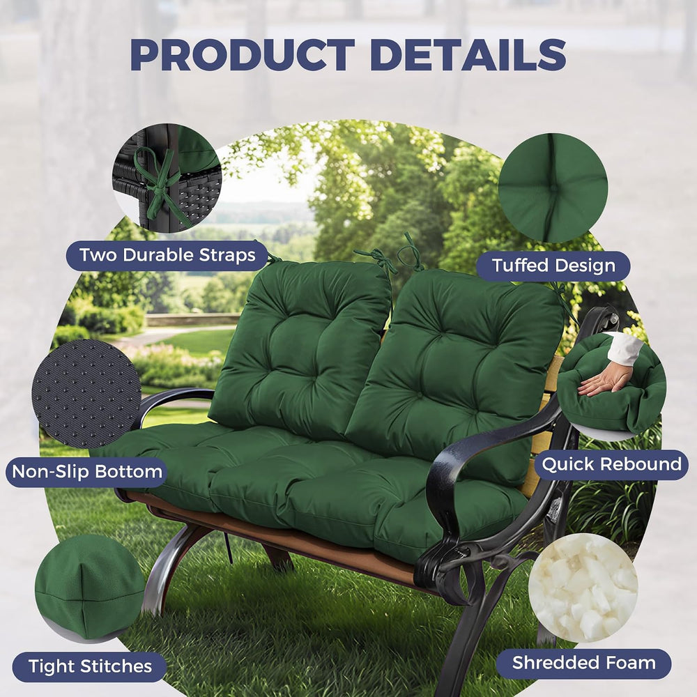 Wicker Chair Cushions of 3 Pieces, Waterproof Cushions for Patio Furniture, T...