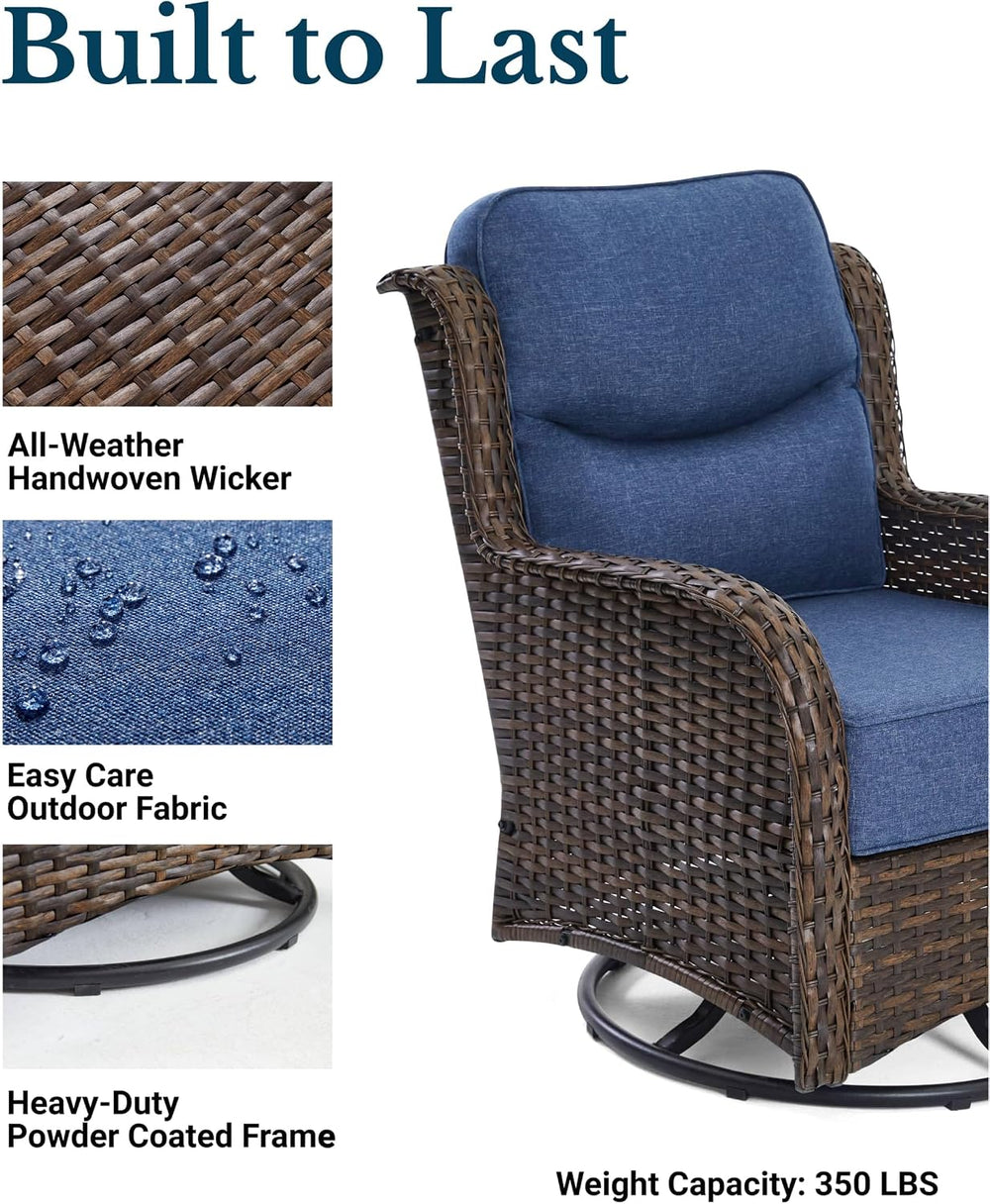 HILLGA Luxury Outdoor Patio Furniture Set with 6-Inch Thick Cushions