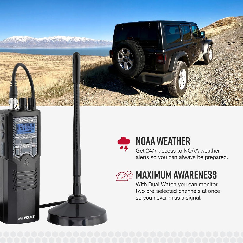 Cobra HHRT50 Road Trip CB Radio - 2-Way Handheld Emergency Radio with Access ...