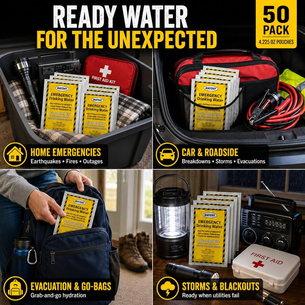 Mayday 73021 Emergency Water Packets (50-Pack)