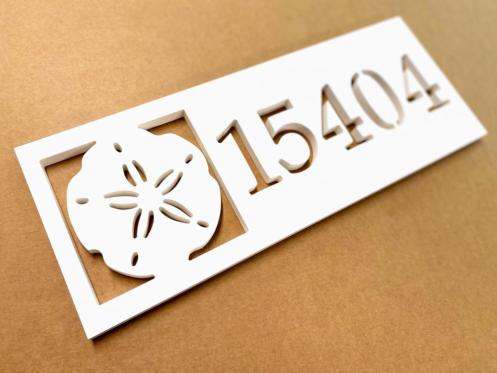 Horizontal Sand Dollar Address Sign, Weatherproof PVC House Numbers, Outdoor ...