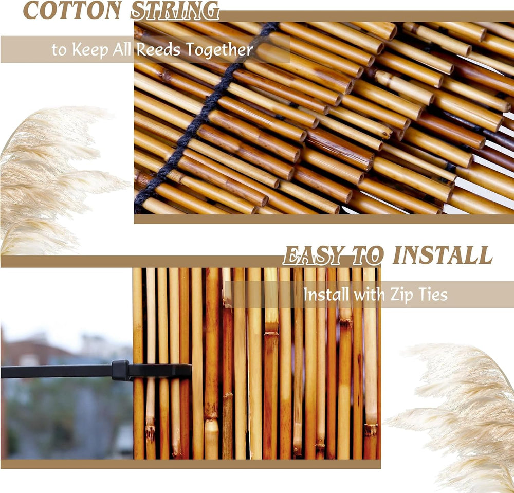 Reed Fencing Rolls,5.5FT X 16.4FT Reed Screen Curtain Fence Covering Privacy ...