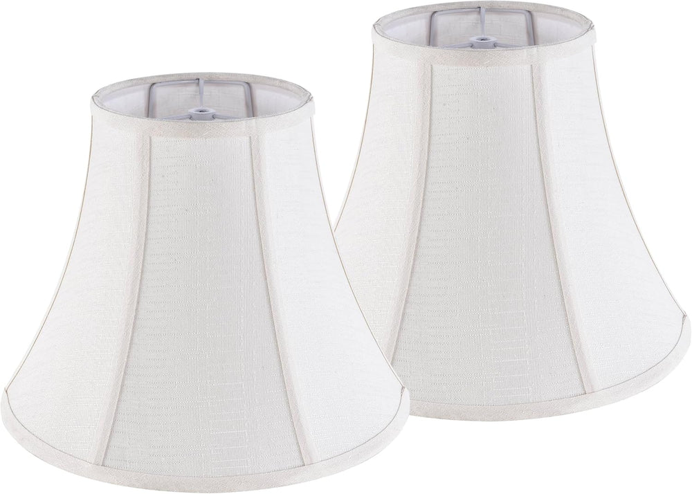 Creme White Bell Lamp Shades Set of 2 Medium Shade 6.7``Top x 13``Bottom x 10...