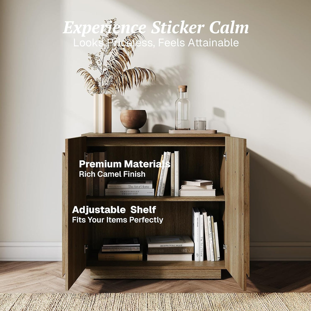 BELLEZE Luna Modular Sideboard Buffet Cabinet - Camel