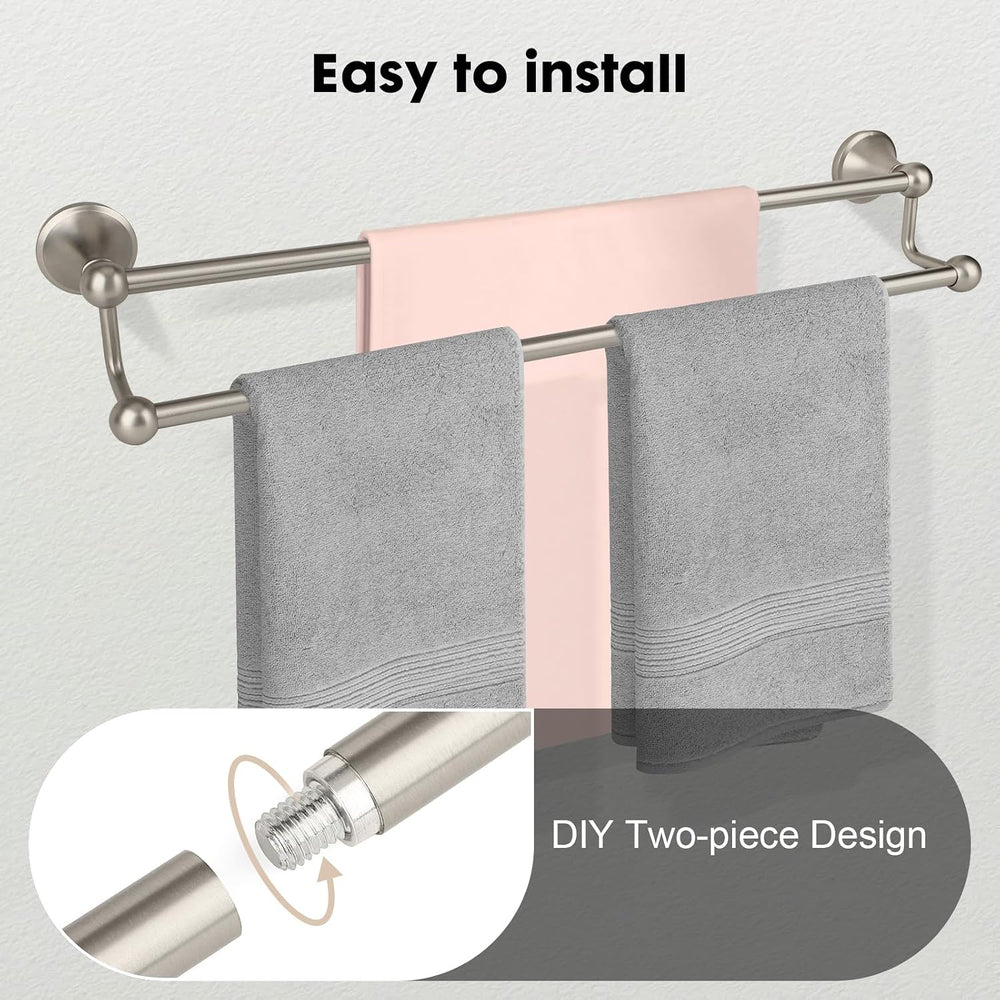 24 inch Double Towel Bar Towel Racks for Bathroom Brushed Nickel
