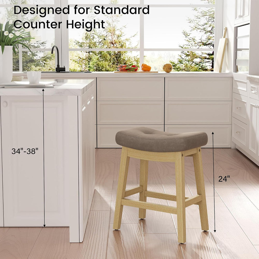 Bar Stools Set of 2, Counter Height Bar Stool for Kitchen Island with Comfort...