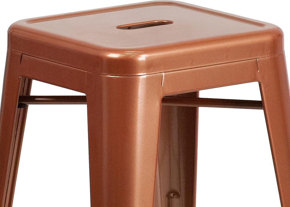 EMMA + OLIVER 24" Copper Metal Backless Counter Height Stool
