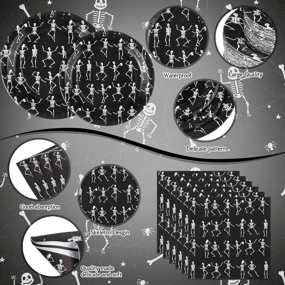 Funnymoom 452 Pcs Halloween Skeleton Party Decoration Supplies, Serves 50