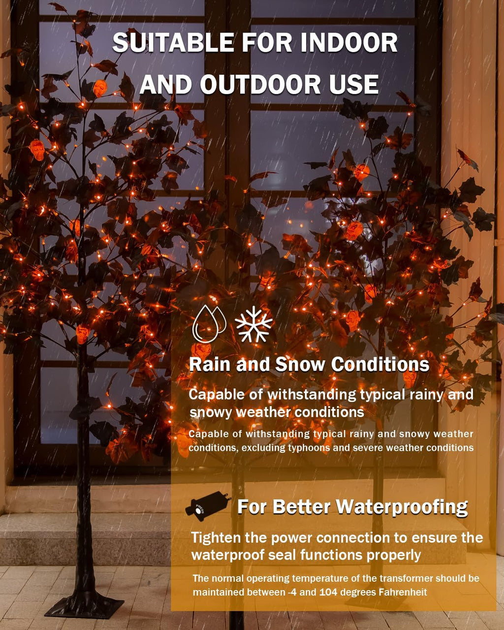 TYBEEU Halloween Decor Set – 4ft, 5ft & 6ft Black Maple Trees