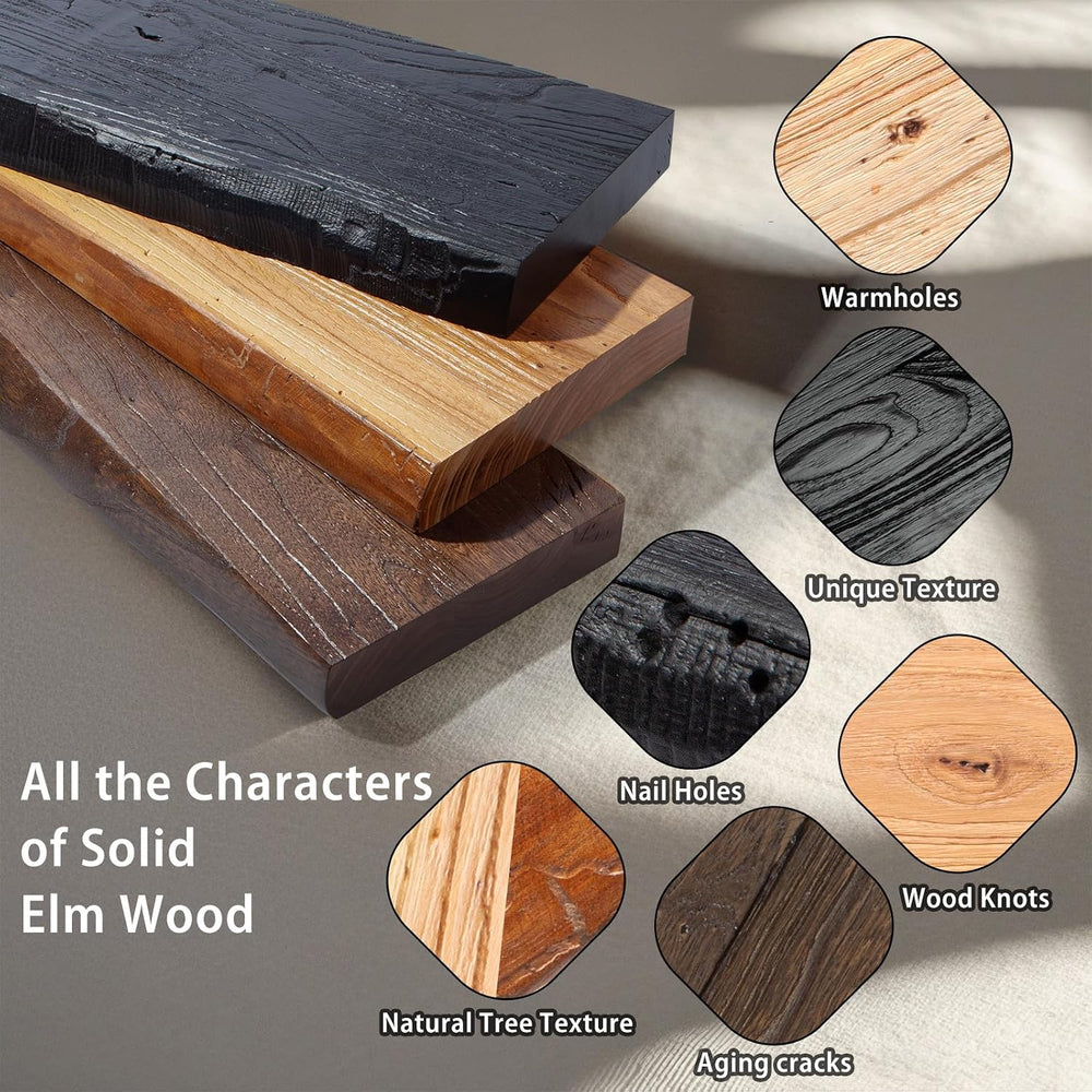 SAUMONIERES Live Edge Floating Shelves for Bedroom Living Room Wall Mounted S...