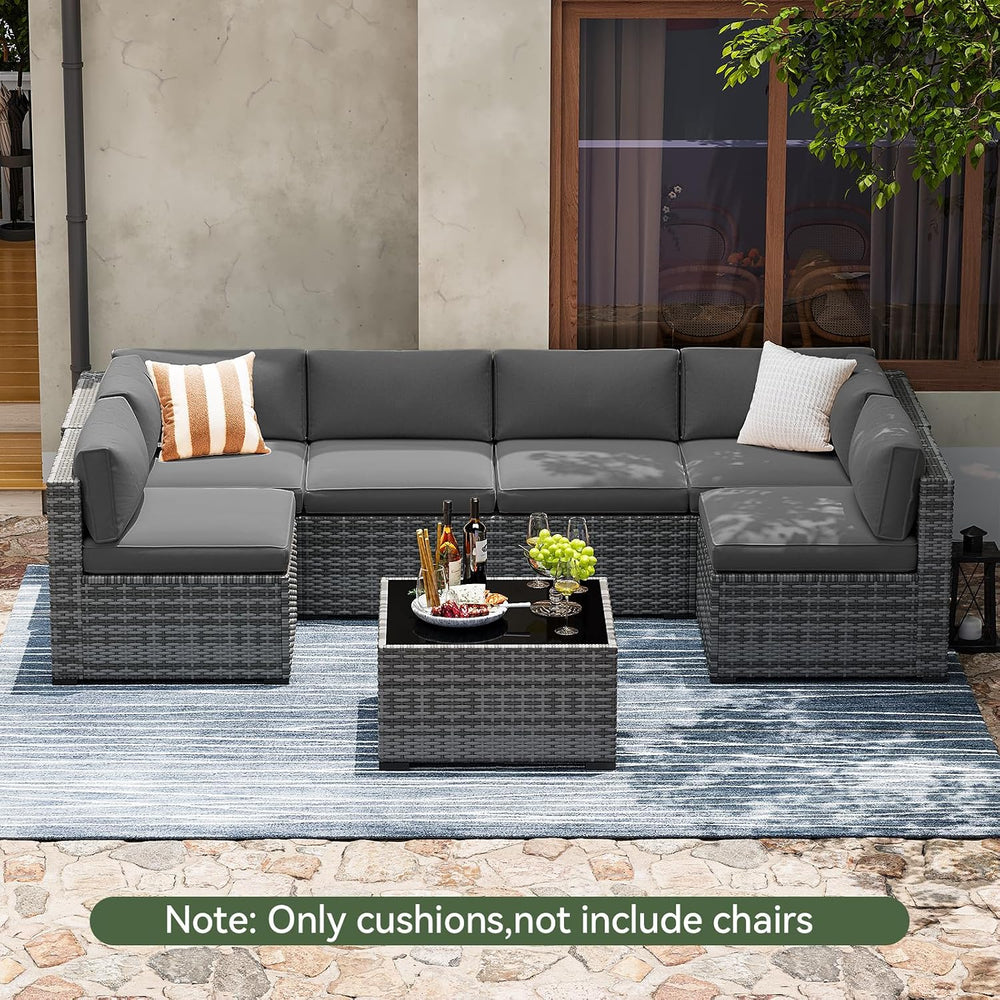 Aoxun Replacement Cushions for Outdoor Furniture, 14-Piece Outdoor Cushions f...