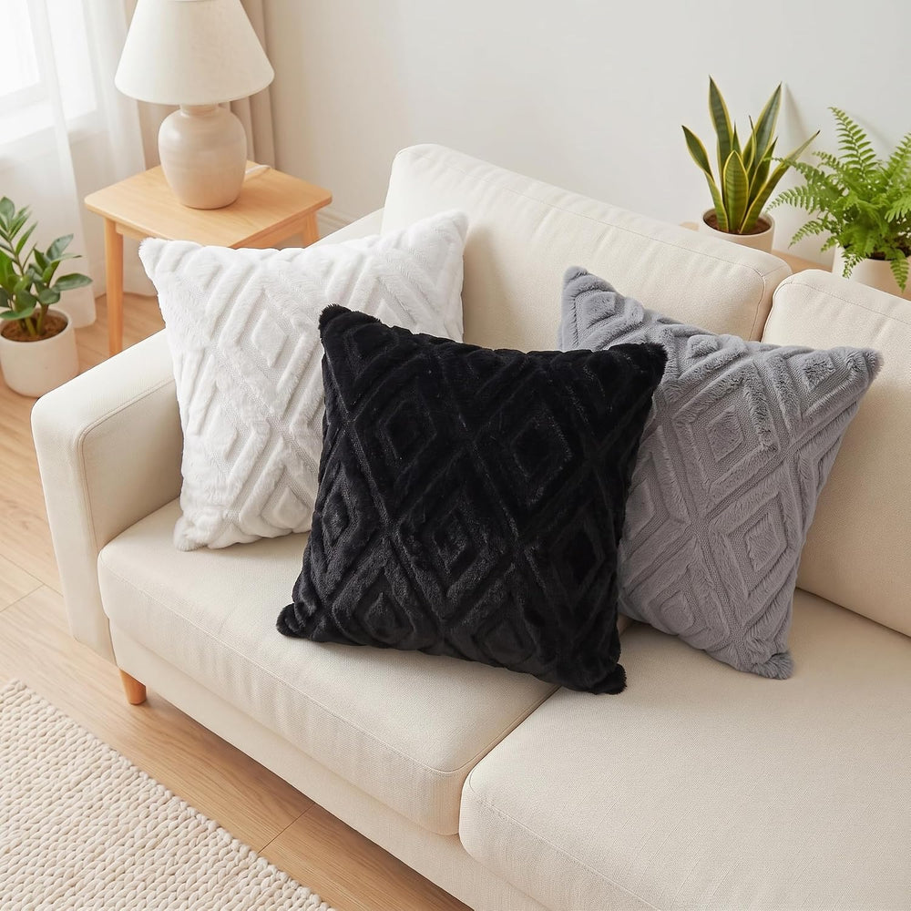 Pallene Christmas Cream White Throw Pillow Covers 26x26 Set of 2, Soft Plush ...