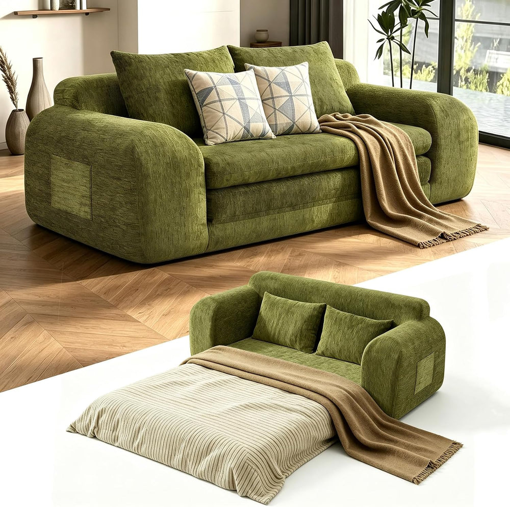Fold Out Chair Bed, Folding Sofa Bed, 2 in 1 Convertible Sleeper Chair Bed fo...