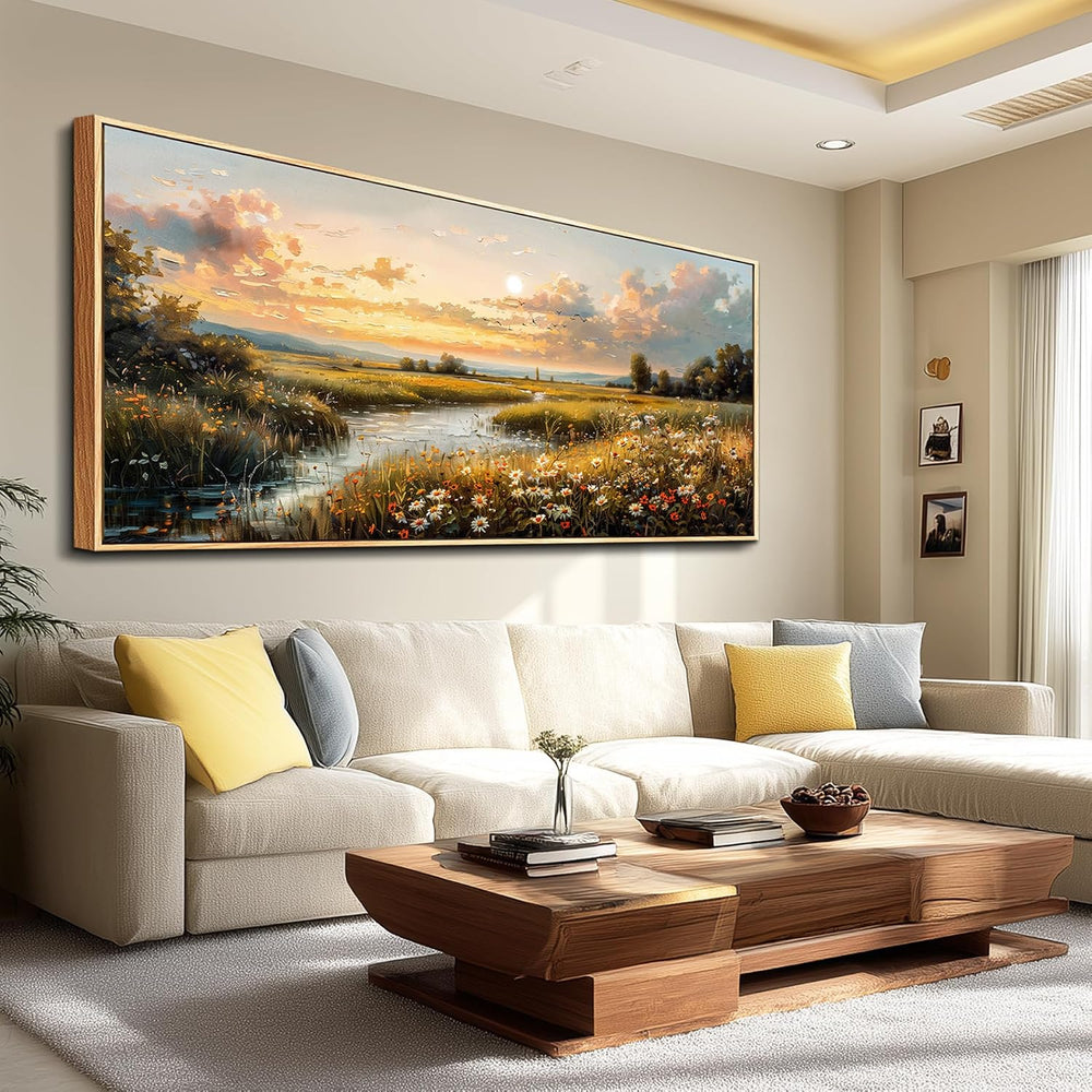 FUHAIHUA Wood Framed Canvas Wall Art For Living Room Large Wall Decor For Off...
