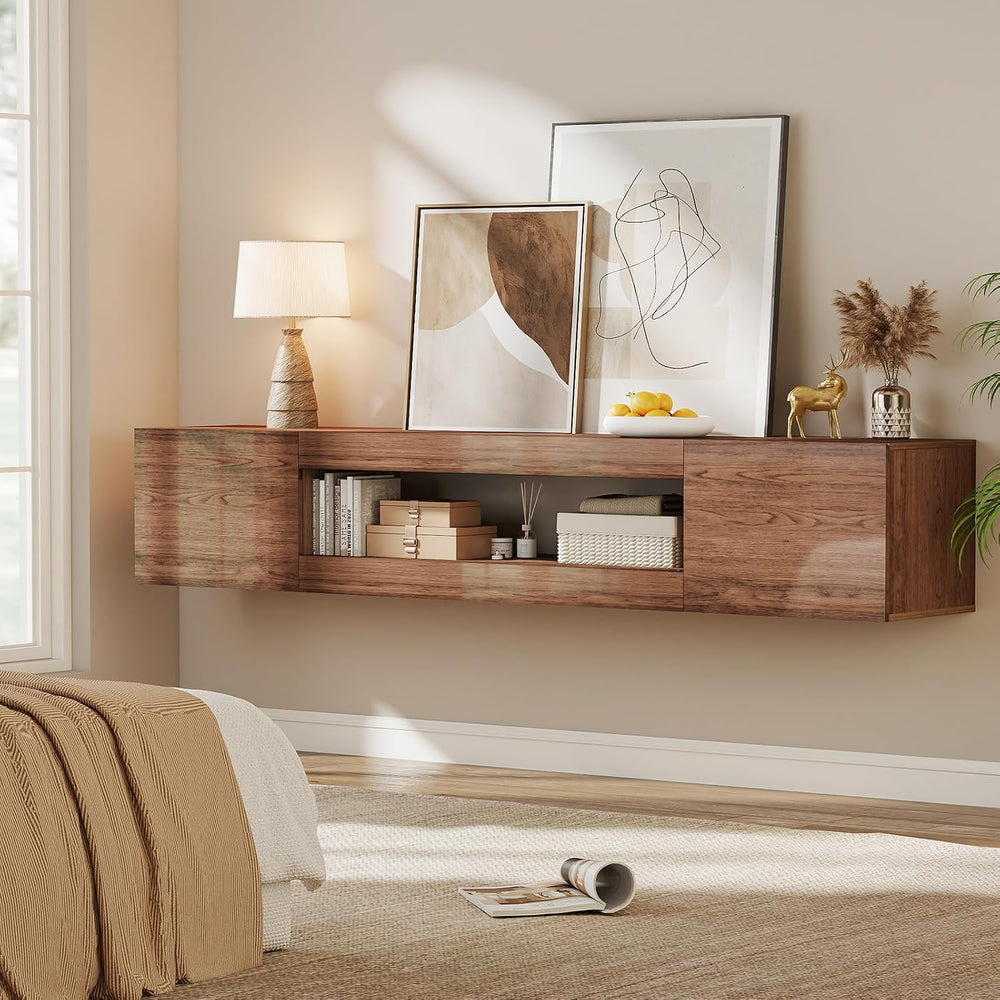 70" Floating TV Stand Wall Mounted with Storage for TVs Up to 81"