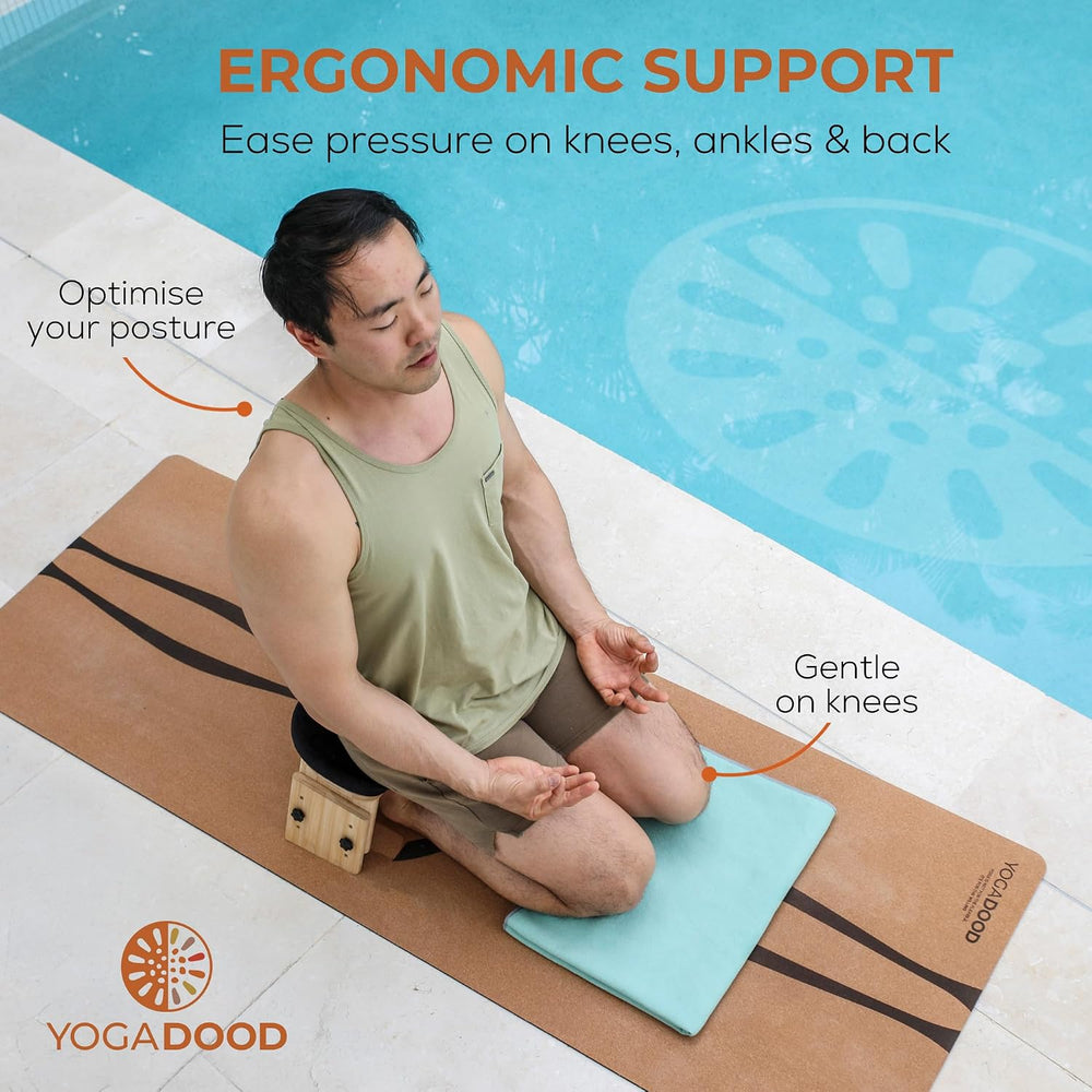 Yoga Dood Zen+ Adjustable Meditation Bench – 3-Level Height Kneeling Bench