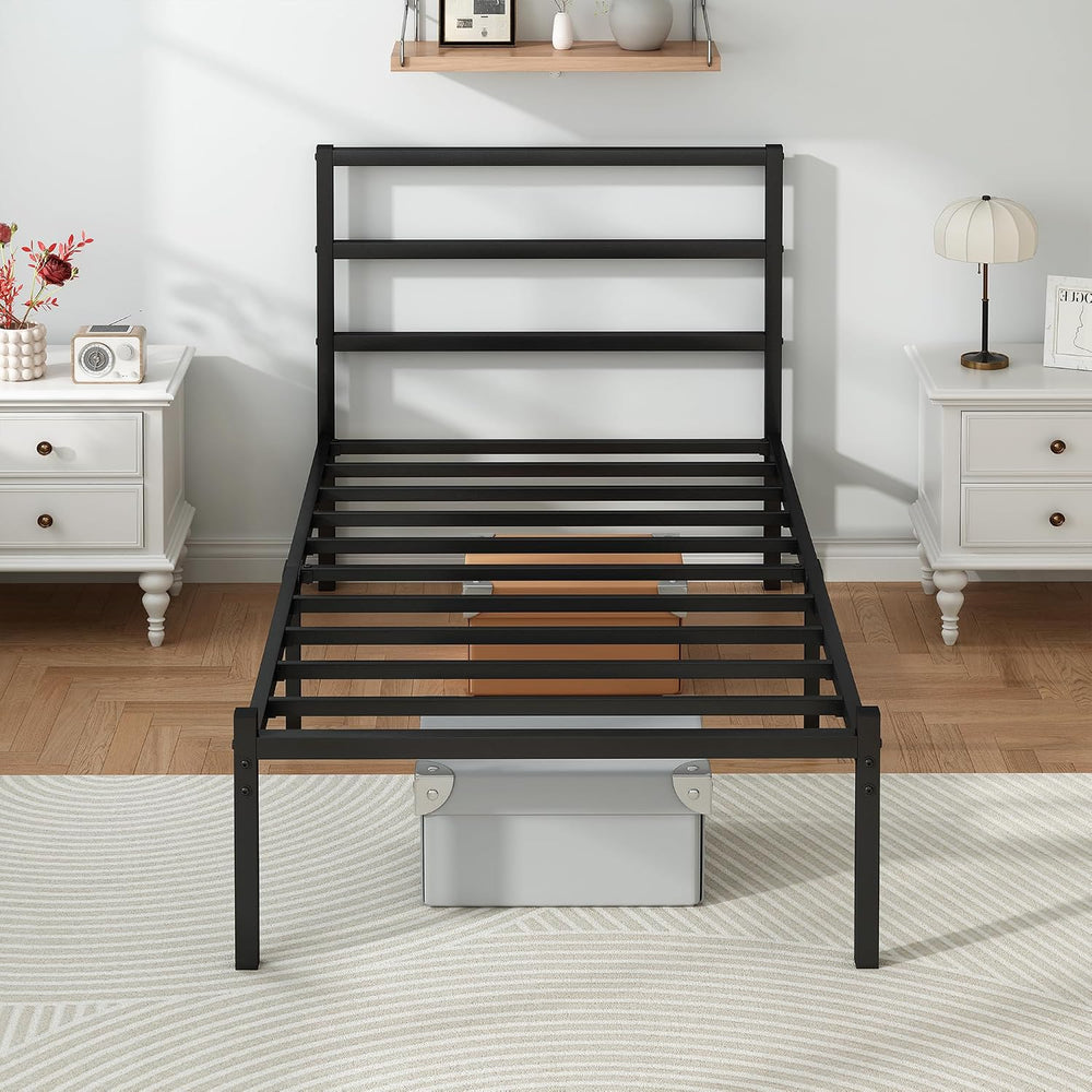 Twin Bed Frames with Headboard and Footboard, 14 Inch Metal Platform Twin Siz...