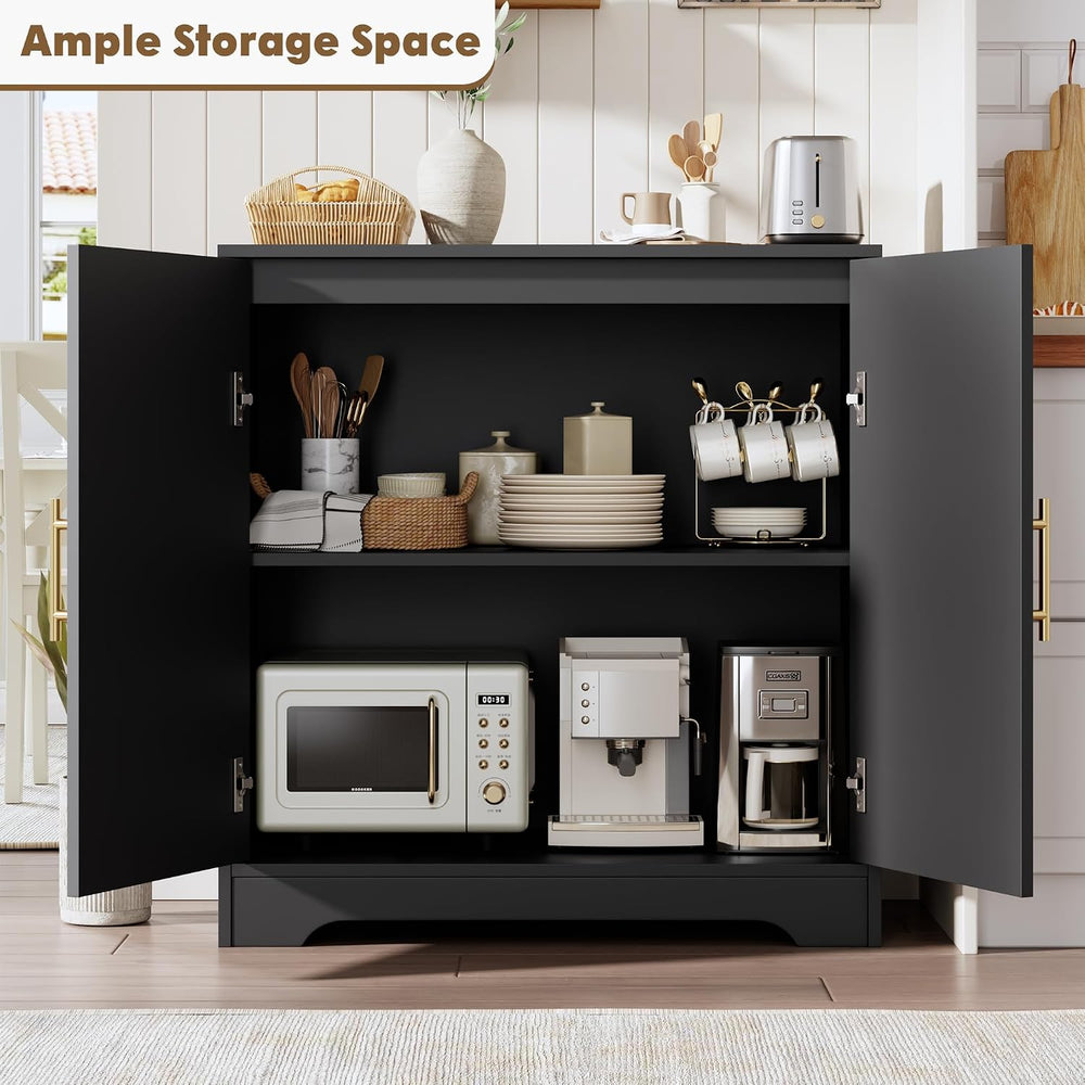 30"W Sideboard Buffet Cabinet, Entryway Cabinet, Coffee Bar Cabinet, Black