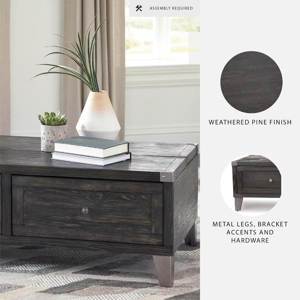 Signature Design by Ashley Todoe Lift Top Coffee Table, Dark Gray